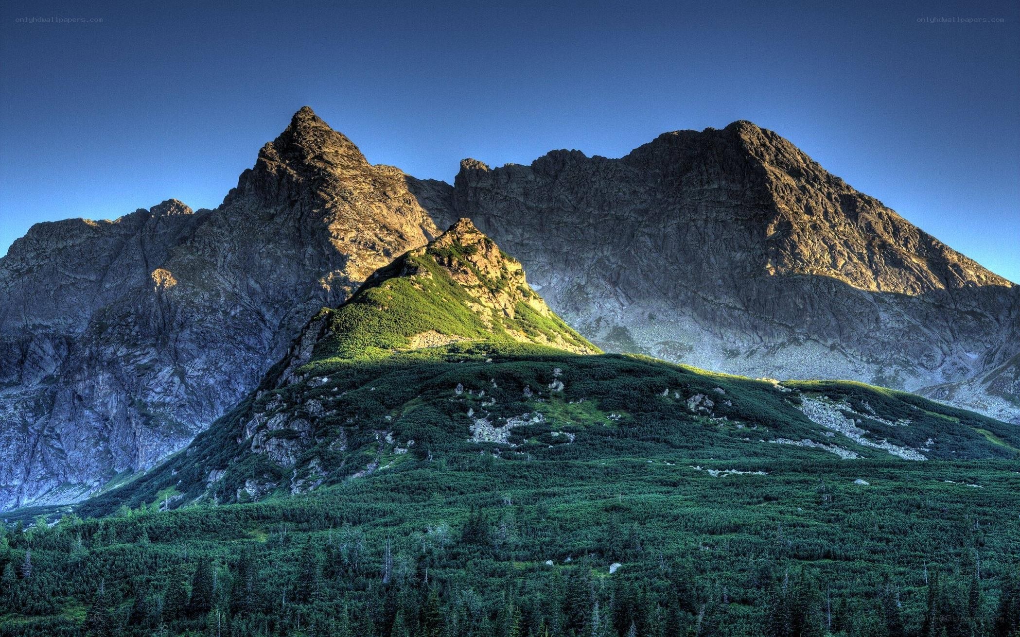 Mountain peaks at sunrise