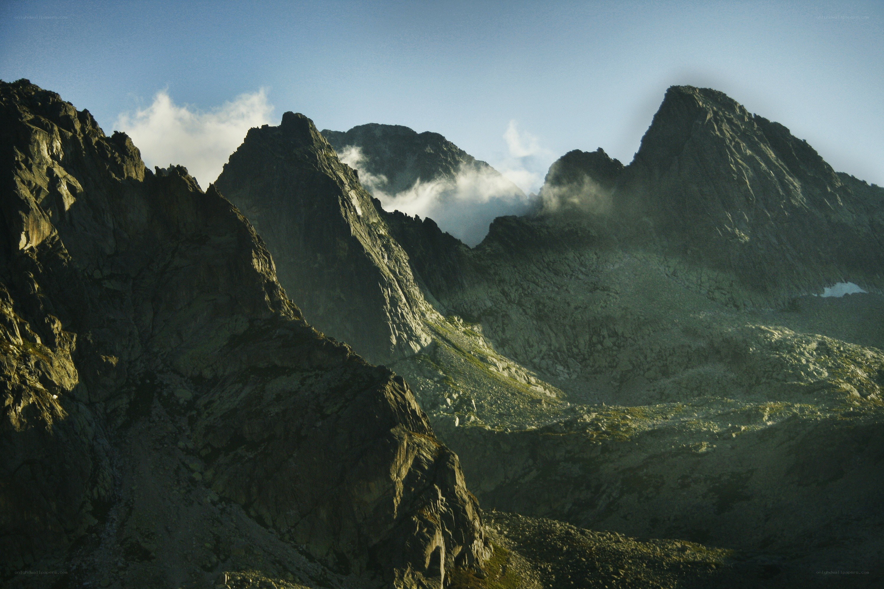 Mountain peaks at sunrise