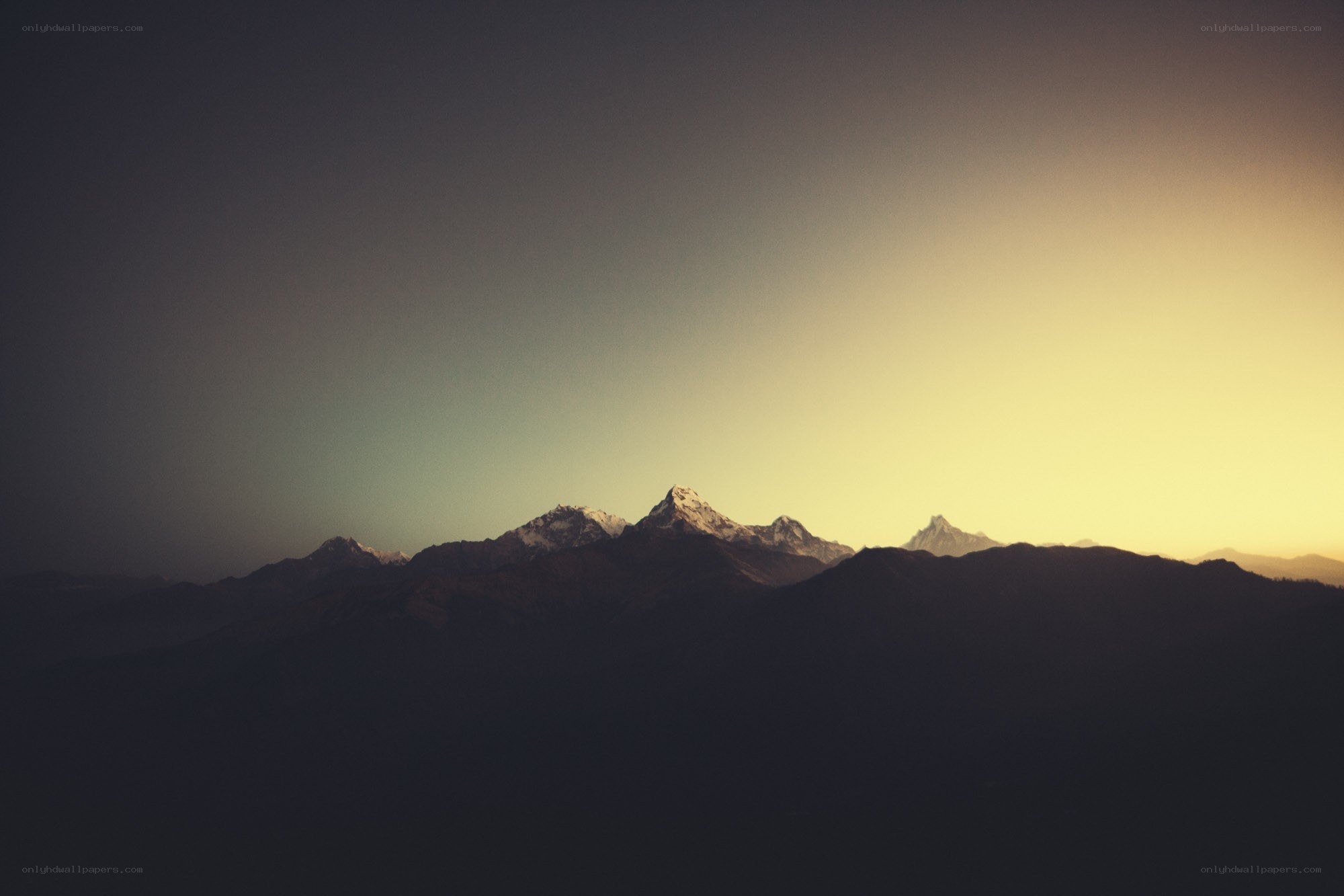 Mountain peaks at sunrise