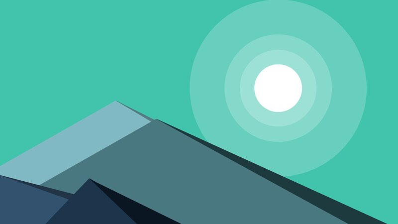 Mountain Peaks at Sunrise — Teal