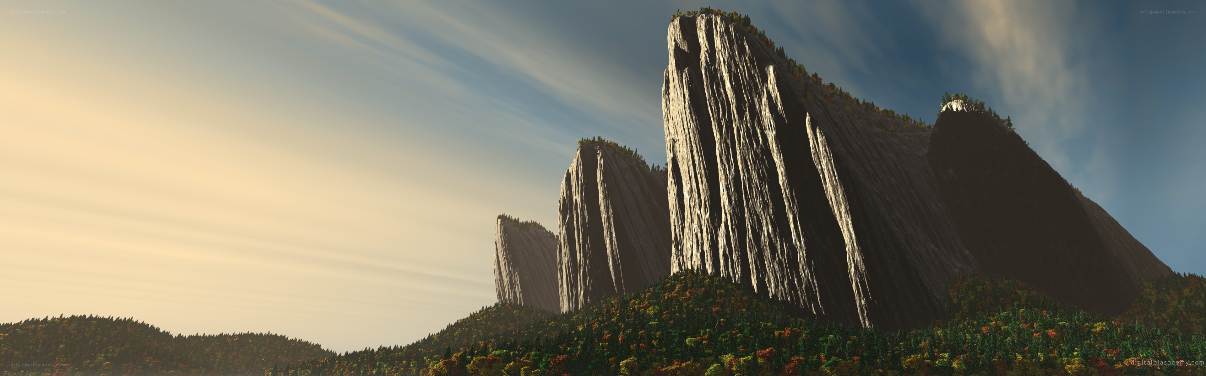 mountain peaks at sunset