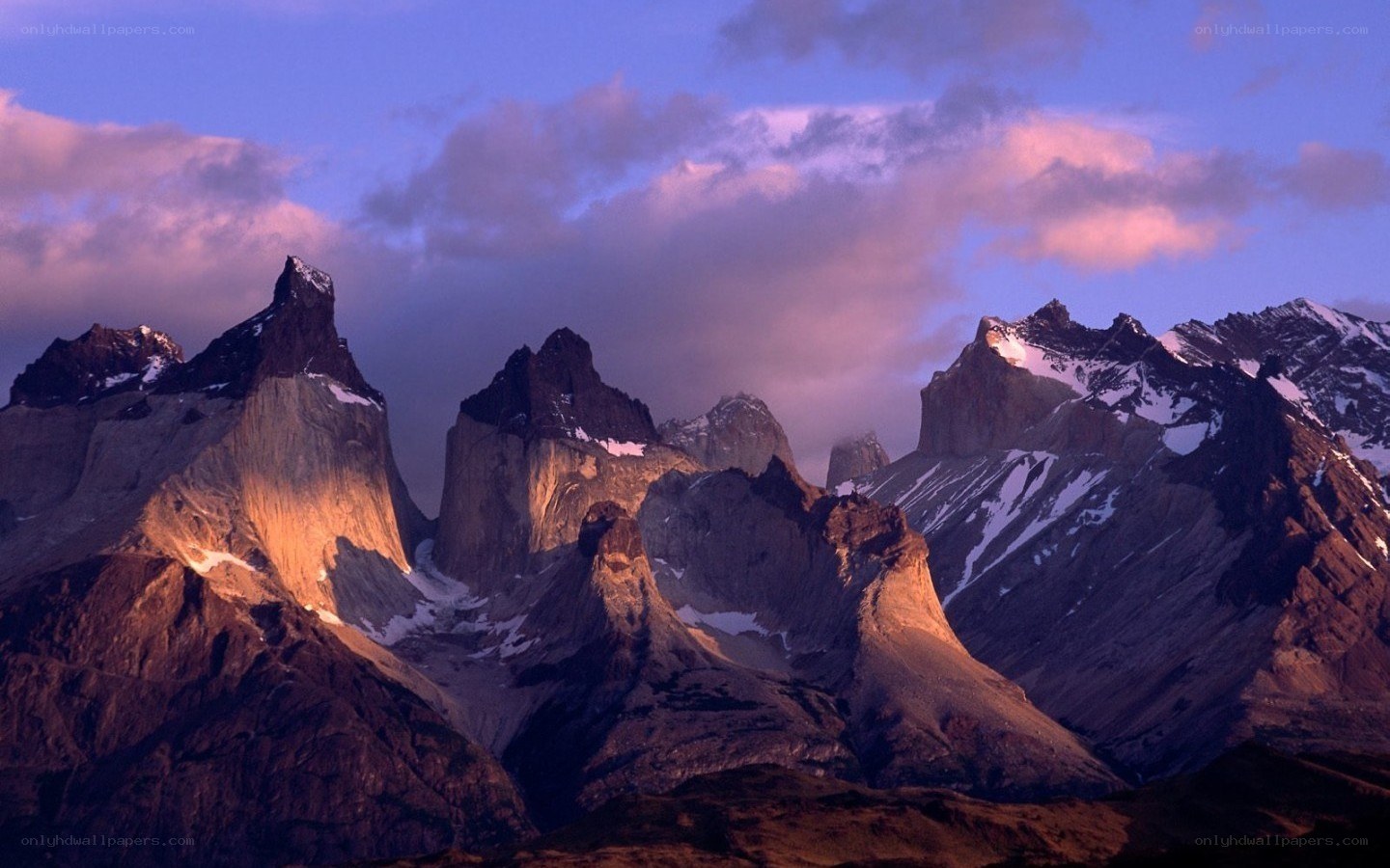 mountain peaks at sunset