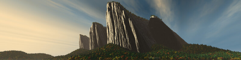 Mountain peaks at sunset