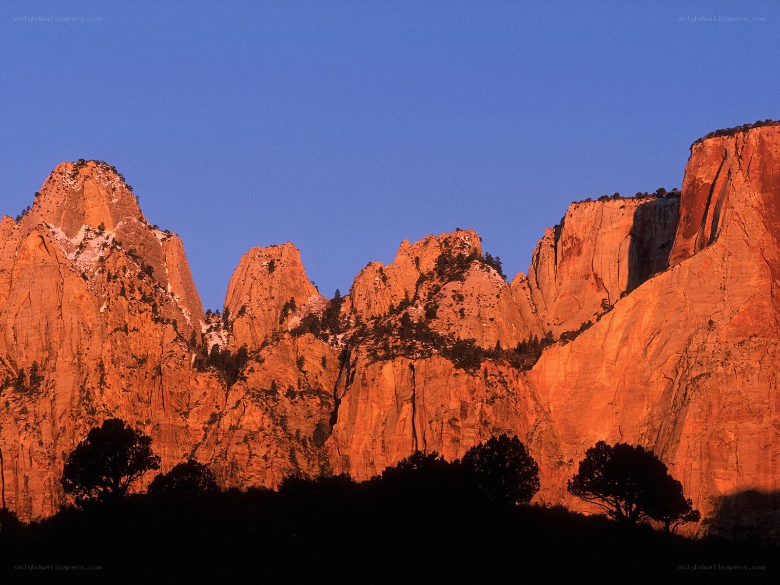 mountain peaks at sunset