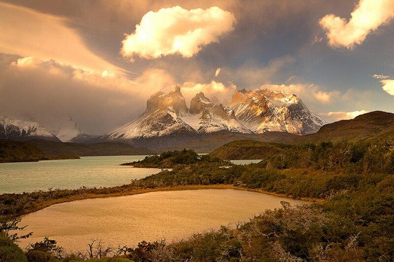 mountain peaks at sunset