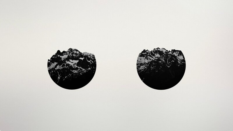 Mountain Peaks in Circles — Black, Serene