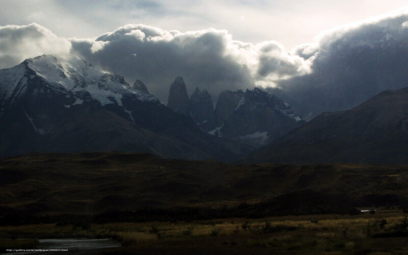 Mountain Peaks in Clouds — Gray, Dramatic