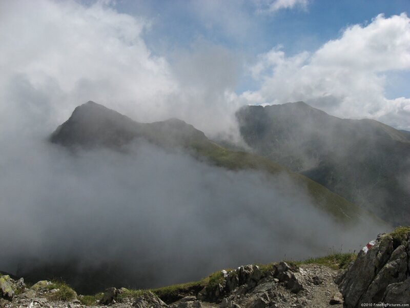 Mountain Peaks in Fog — Gray