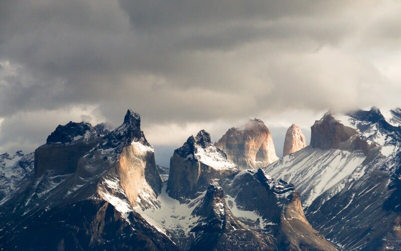 Mountain Peaks in Patagonia — Gray