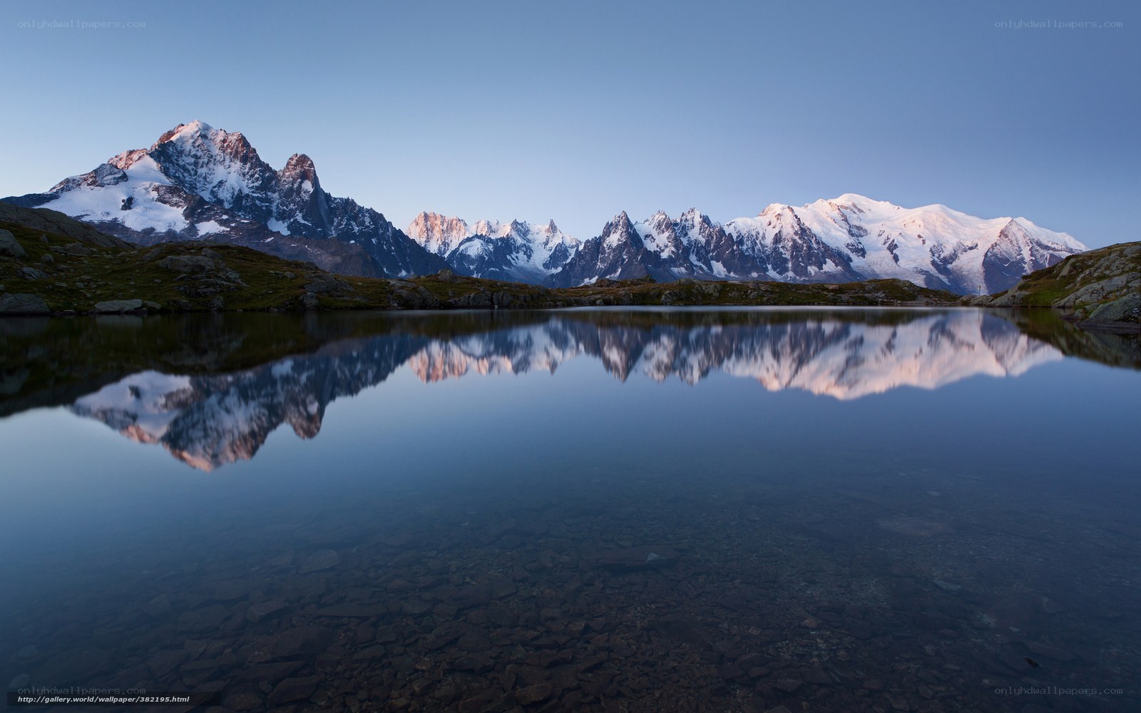 Mountain peaks reflected in a lake