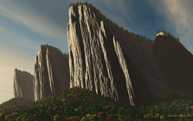 mountain peaks with forest