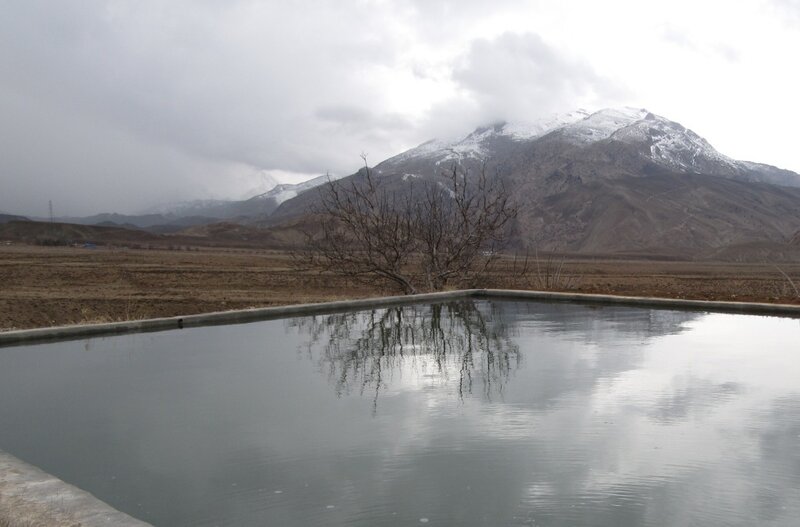 Mountain pond with reflection