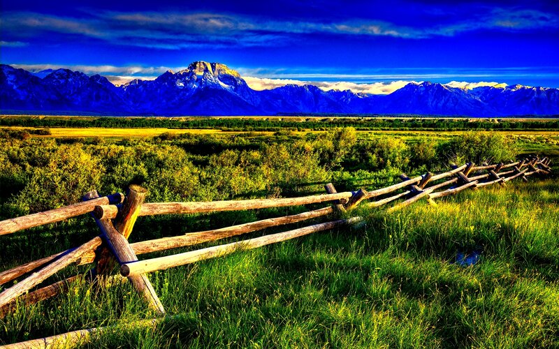 Mountain Range and Fence