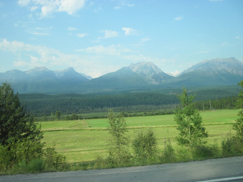 Mountain Range and Fields — Green