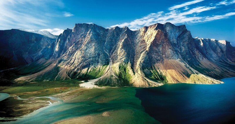 Mountain Range and Lake — Blue, Dramatic, Afternoon, Photograph, Mountains, Sky