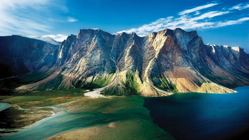 Mountain Range and Lake — Blue, Dramatic, Afternoon, Photograph, River
