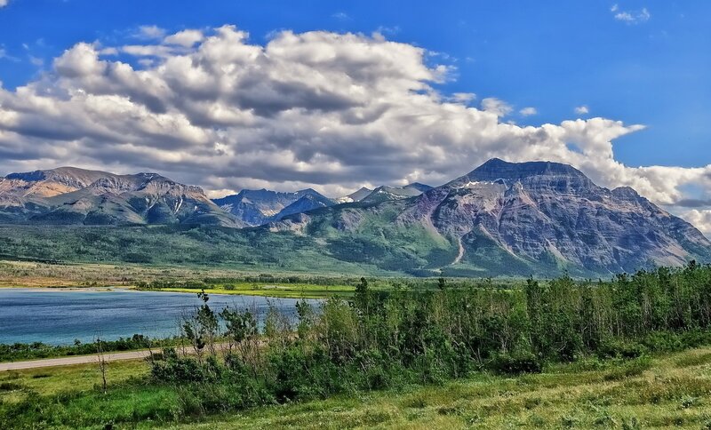 Mountain Range and Lake — Blue, Dramatic, Afternoon, Photograph