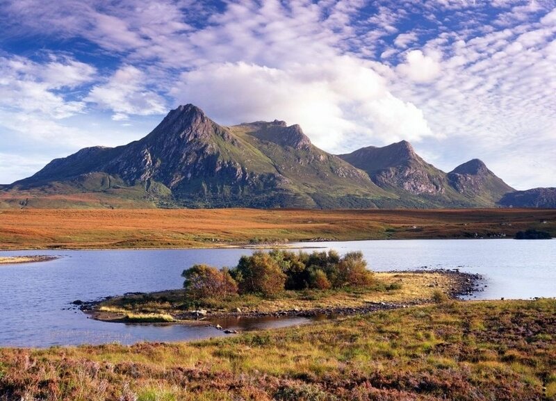 Mountain Range and Lake — Blue, Serene, Afternoon, Photograph, Island