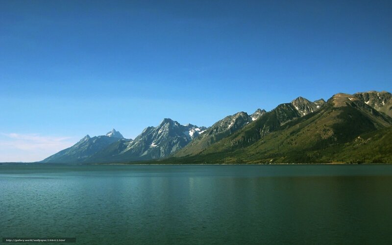 Mountain Range and Lake — Blue, Serene, Afternoon, Photograph, Mountains, Sky