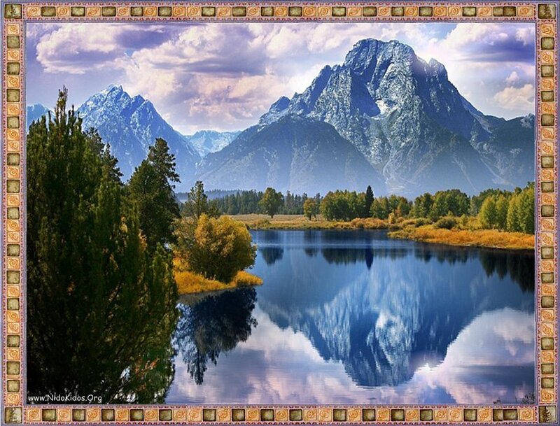 Mountain Range and Lake — Blue, Serene, Afternoon, Photograph, Trees, Reflection