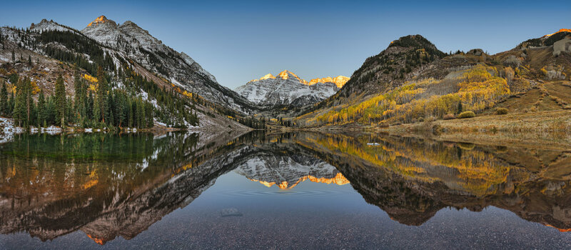 Mountain Range and Lake — Blue, Serene, Autumn
