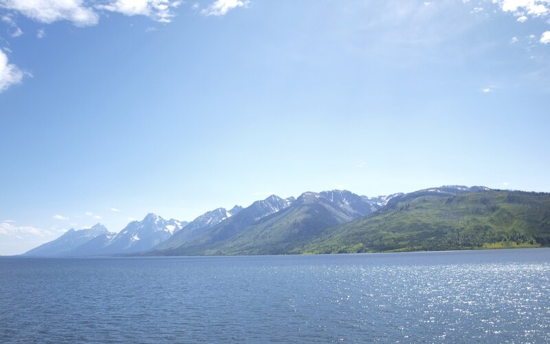 Mountain Range and Lake — Blue