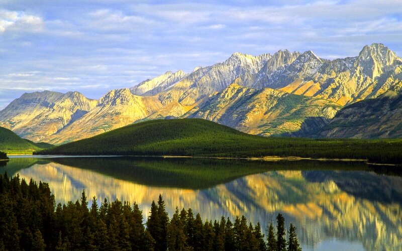 Mountain Range and Lake — Green