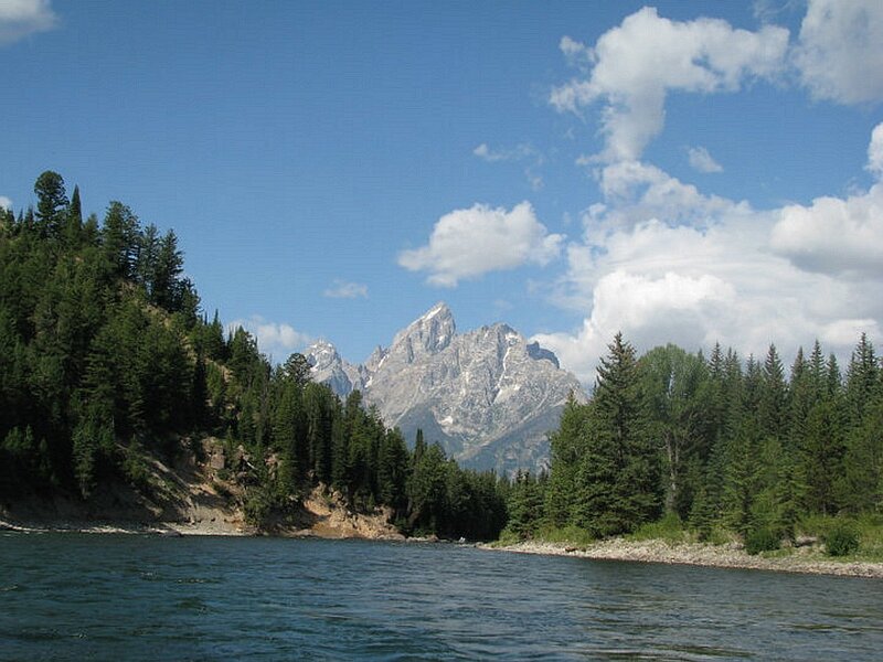 Mountain Range and River — Blue, Serene