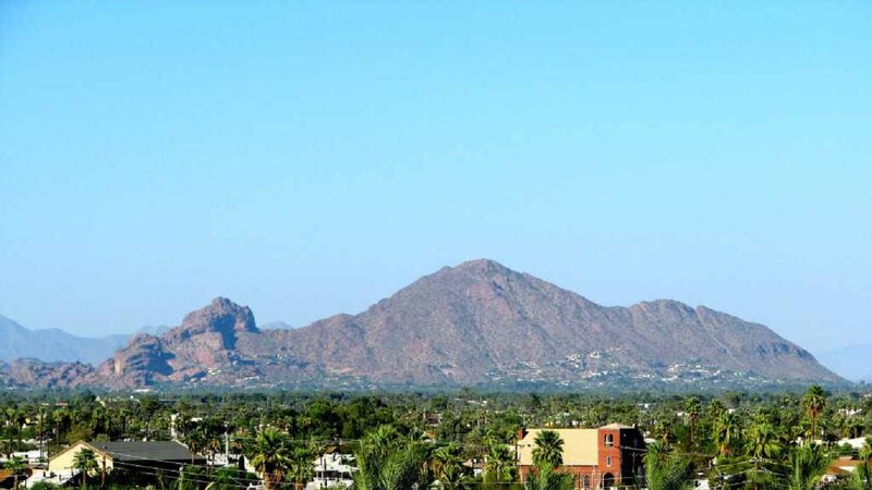Mountain Range and Town