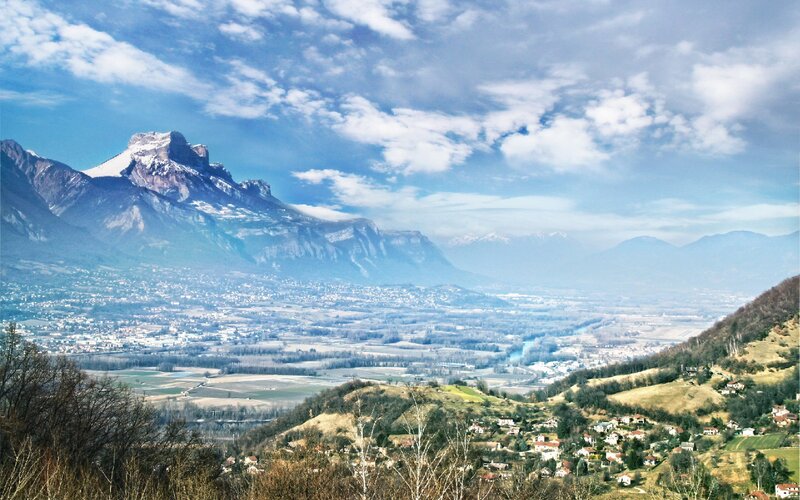 Mountain Range and Valley — Blue