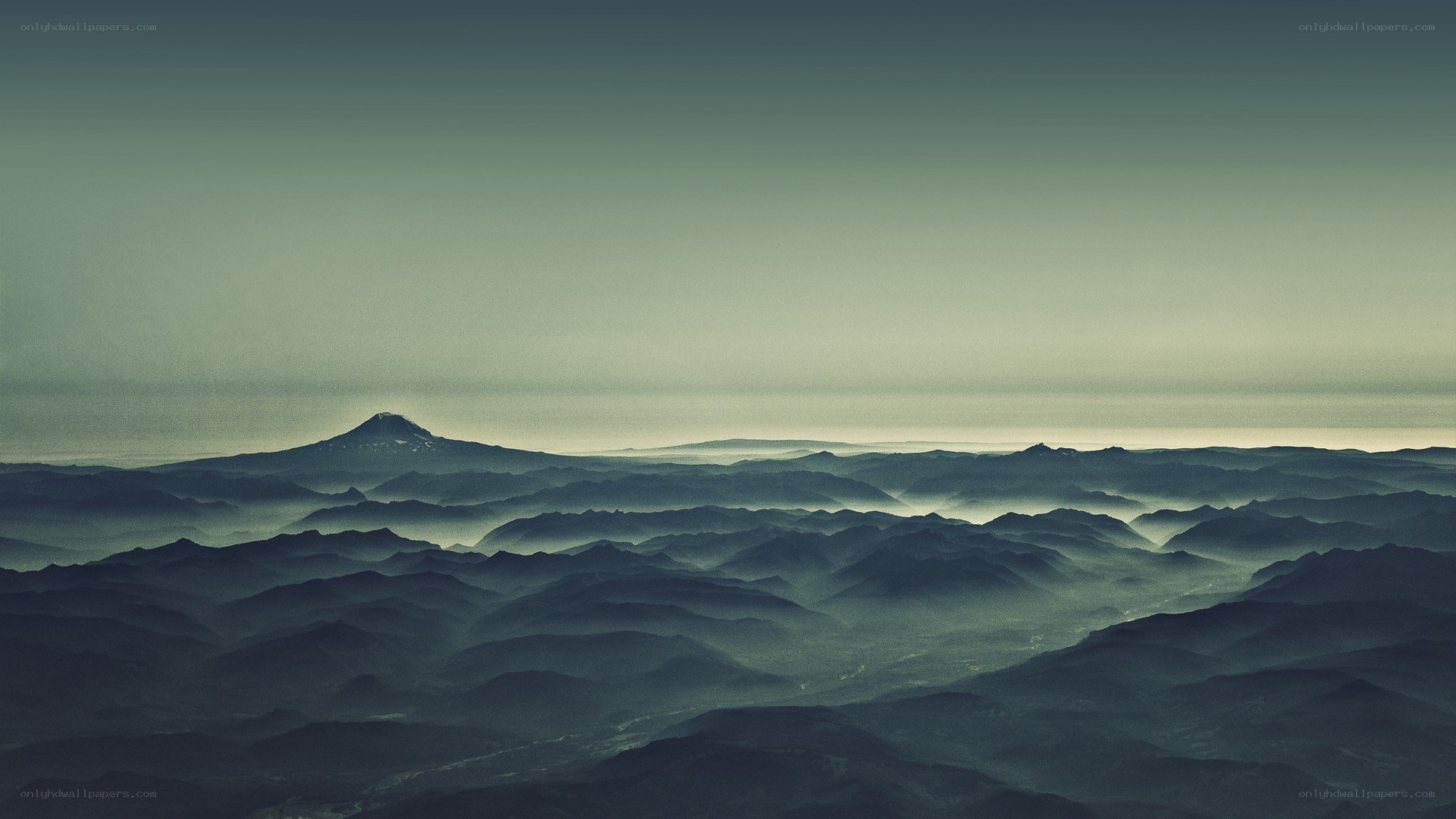mountain range at dawn