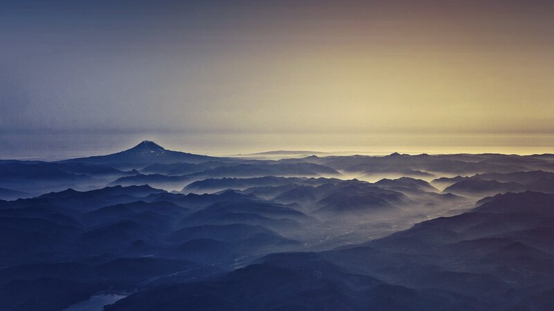 Mountain range at dawn