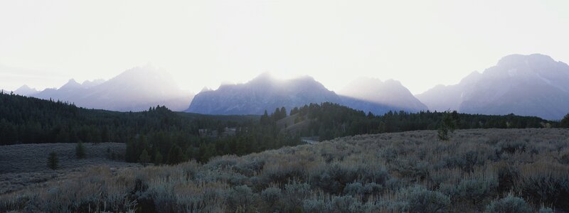 Mountain Range at Dawn — Gray, Serene