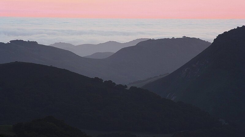 Mountain Range at Dawn — Pink