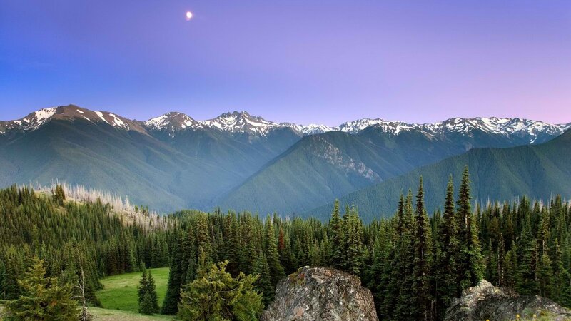 Mountain range at dusk