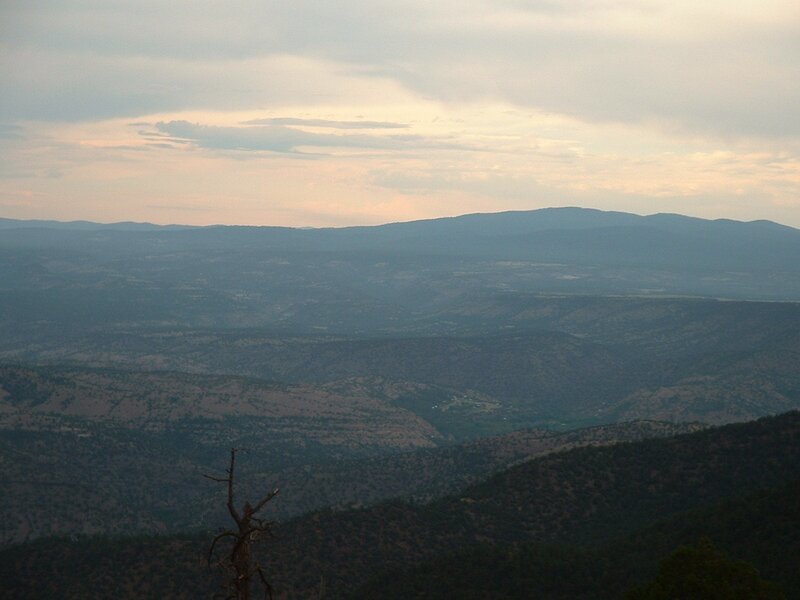 mountain range at dusk