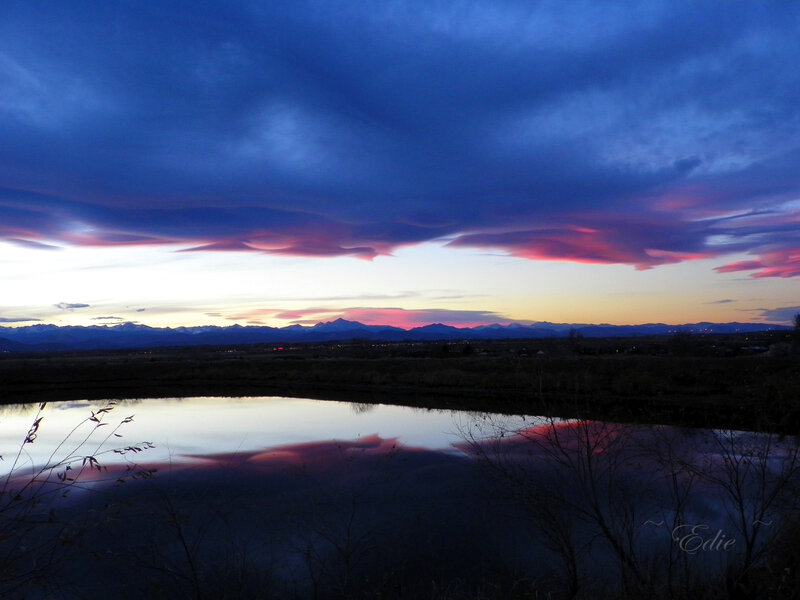 Mountain Range at Dusk — Blue, Dramatic, Sunset, Photograph, Clouds