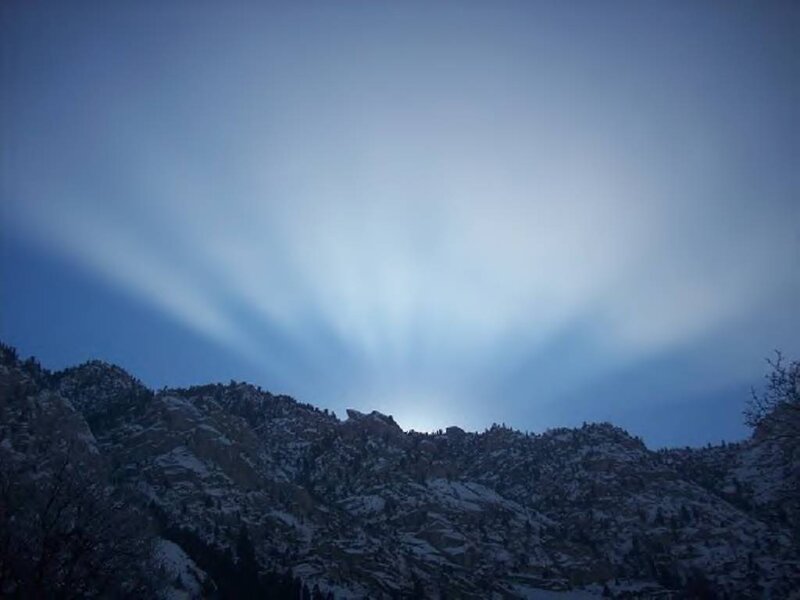 Mountain Range at Dusk — Blue, Serene, Night