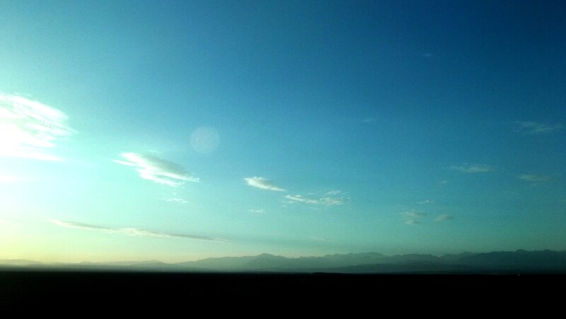 Mountain Range at Dusk — Blue, Serene, Photograph, Sky