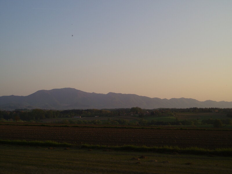 Mountain Range at Dusk — Blue, Serene