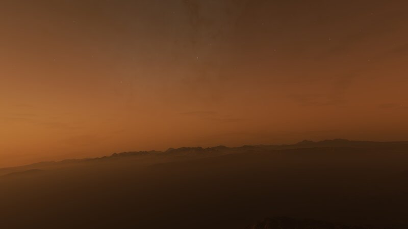 Mountain Range at Dusk — Orange, Serene