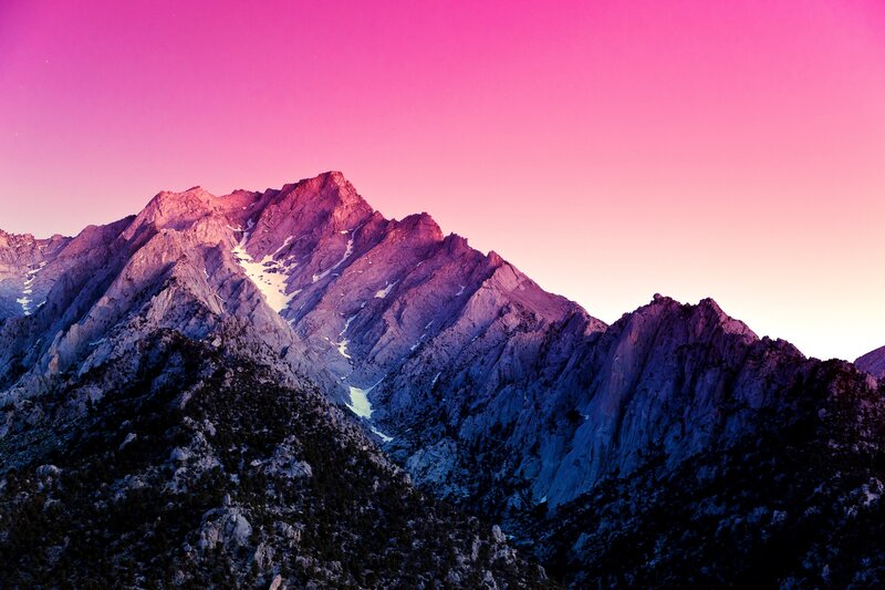 Mountain Range at Dusk — Pink, Dramatic, Sunset