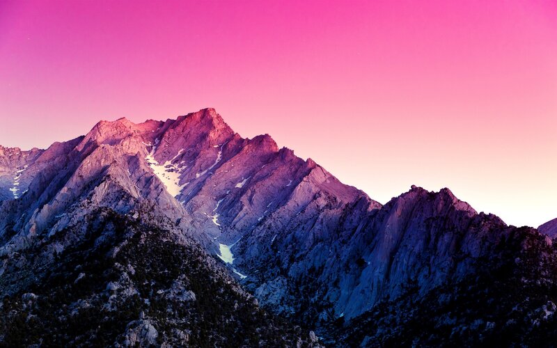 Mountain Range at Dusk — Pink, Dramatic