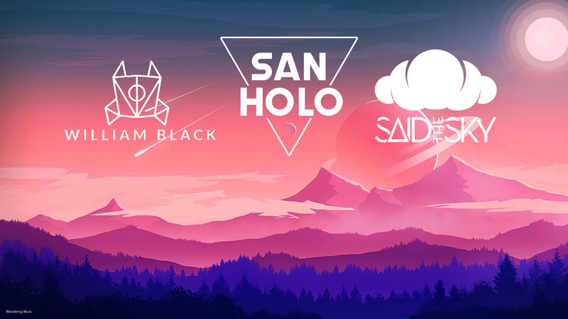 Mountain Range at Dusk — Pink, Serene, Sunset, Digital Art