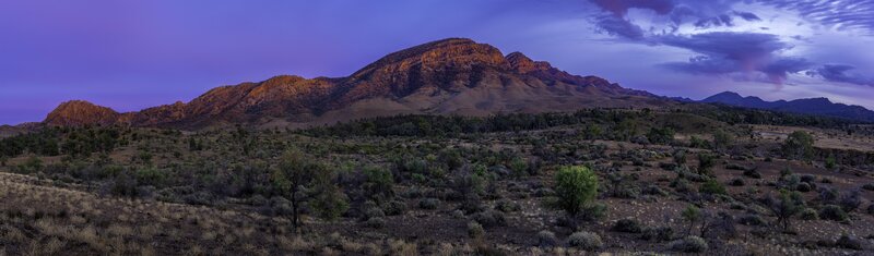 Mountain Range at Dusk — Purple, Dramatic, Sunset, Photograph, Mountains, Sky