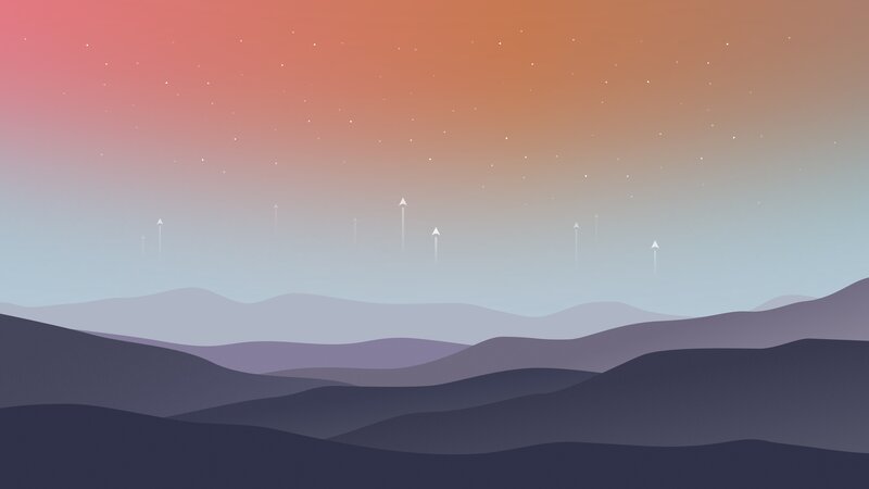 Mountain Range at Dusk — Purple, Serene, Sunset, Minimalist