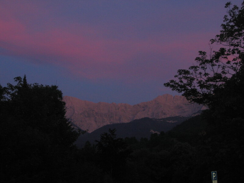 Mountain Range at Dusk — Purple