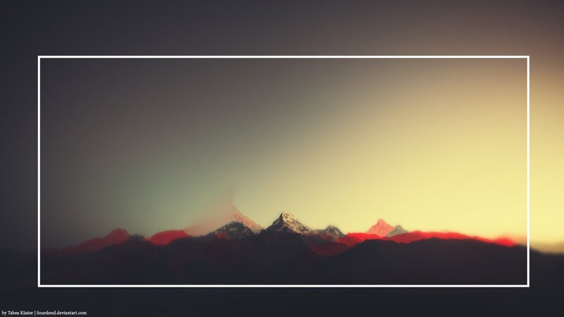 Mountain Range at Dusk — Yellow