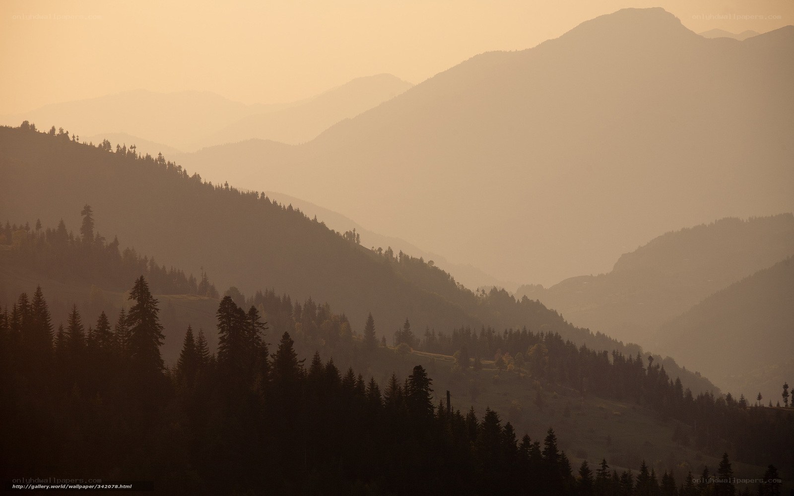 Mountain Range at Dusk