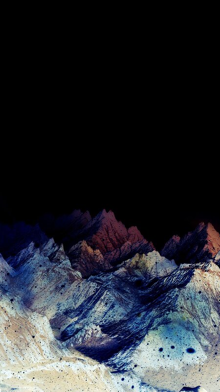 Mountain Range at Night — Black, Dramatic, Digital Art